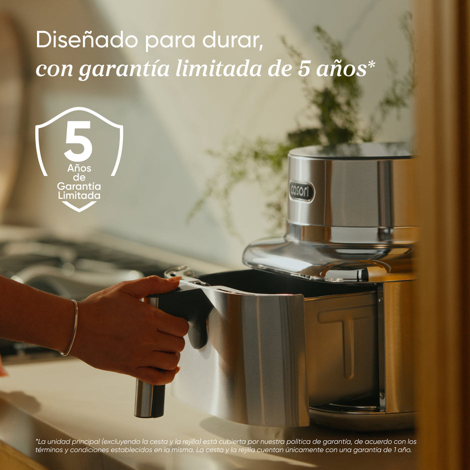 Cosori ICONIC Single Smart 6,2 L en acier inoxydable avec panier, sans PFAS