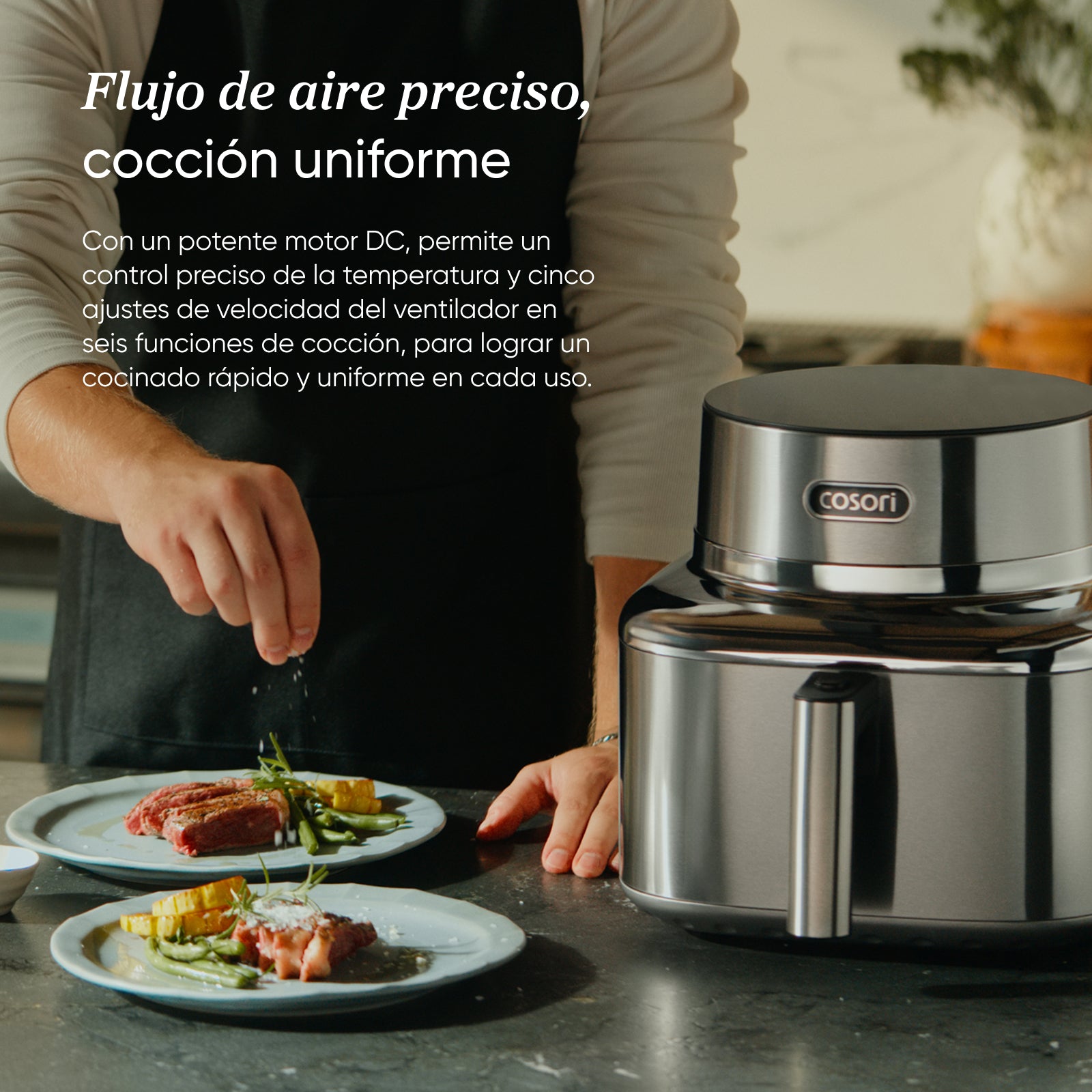 Cosori ICONIC Single Smart 6,2 L en acier inoxydable avec panier, sans PFAS