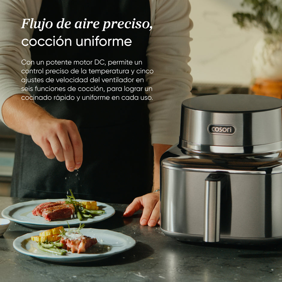 Cosori ICONIC Single Smart 6,2 L en acier inoxydable avec panier, sans PFAS