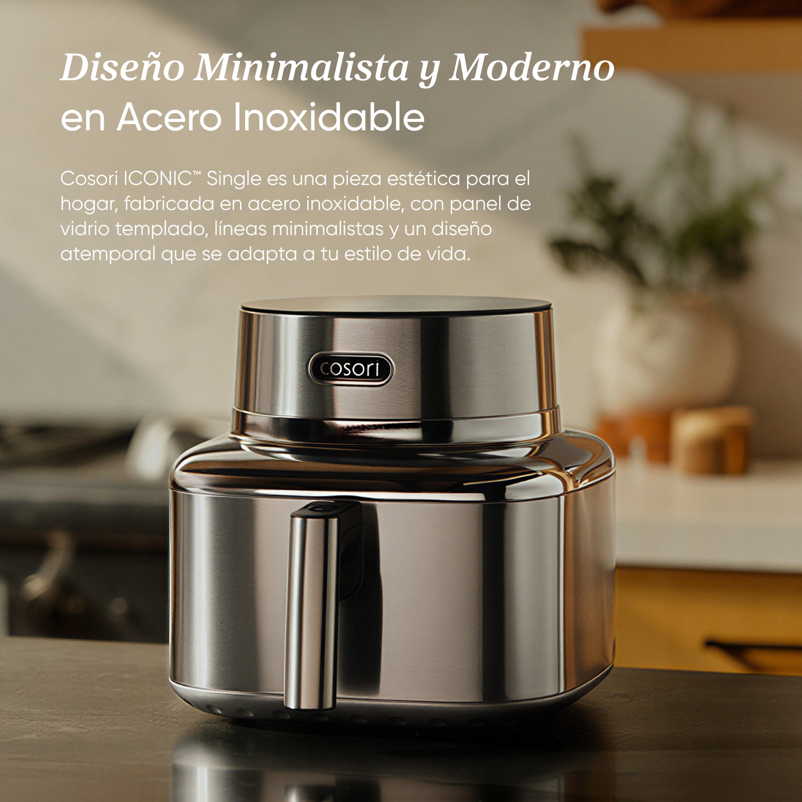 Cosori ICONIC Single Smart 6,2 L en acier inoxydable avec panier, sans PFAS