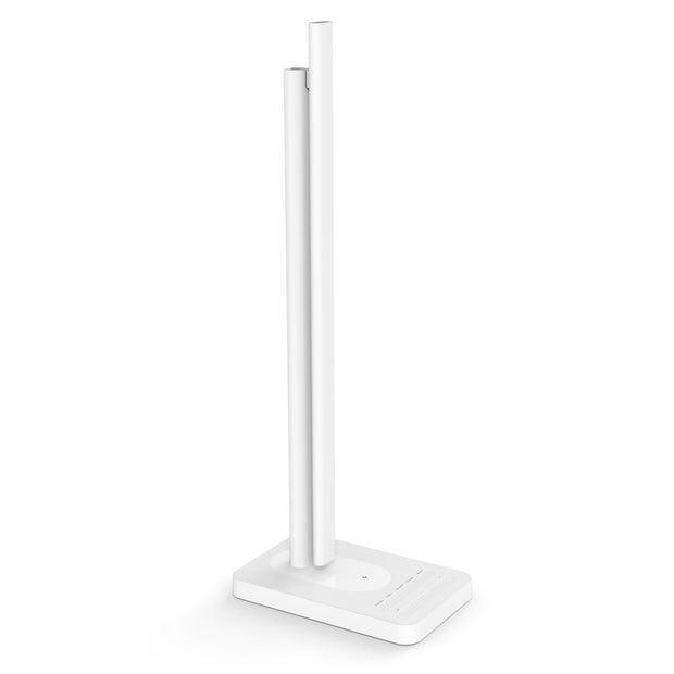 JELLYCORP- White Jelly  Lámpara Escritorio LED, con carga de móvil inalámbrica y USB (5V,1A), 4 modos, 4 niveles de brillo, brazo flexible
