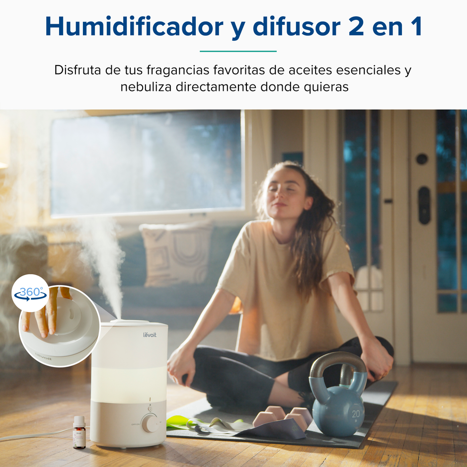 LEVOIT - Humidificador de aire Dual 150 Ultrasonic Cool Mist