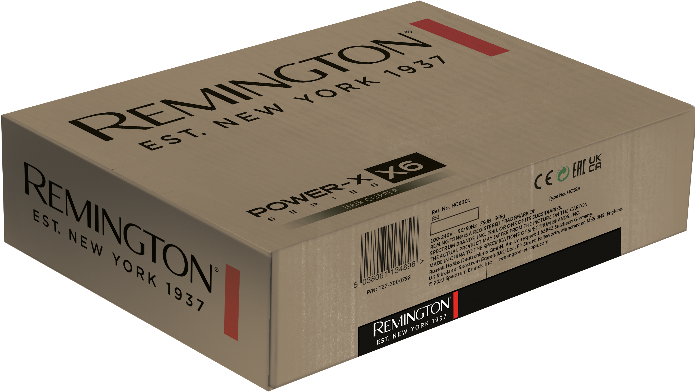 REMINGTON Máquina para cortar pelo con Cable e Inalámbrico, 72 Ajustes de Longitud, 3 Peines Ajustables, 90 min, HC6001 E51 X6 Power-XSeries HairClipp