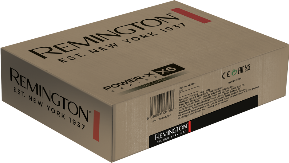 REMINGTON Máquina para cortar pelo con Cable e Inalámbrico, 72 Ajustes de Longitud, 3 Peines Ajustables, 90 min, HC6001 E51 X6 Power-XSeries HairClipp