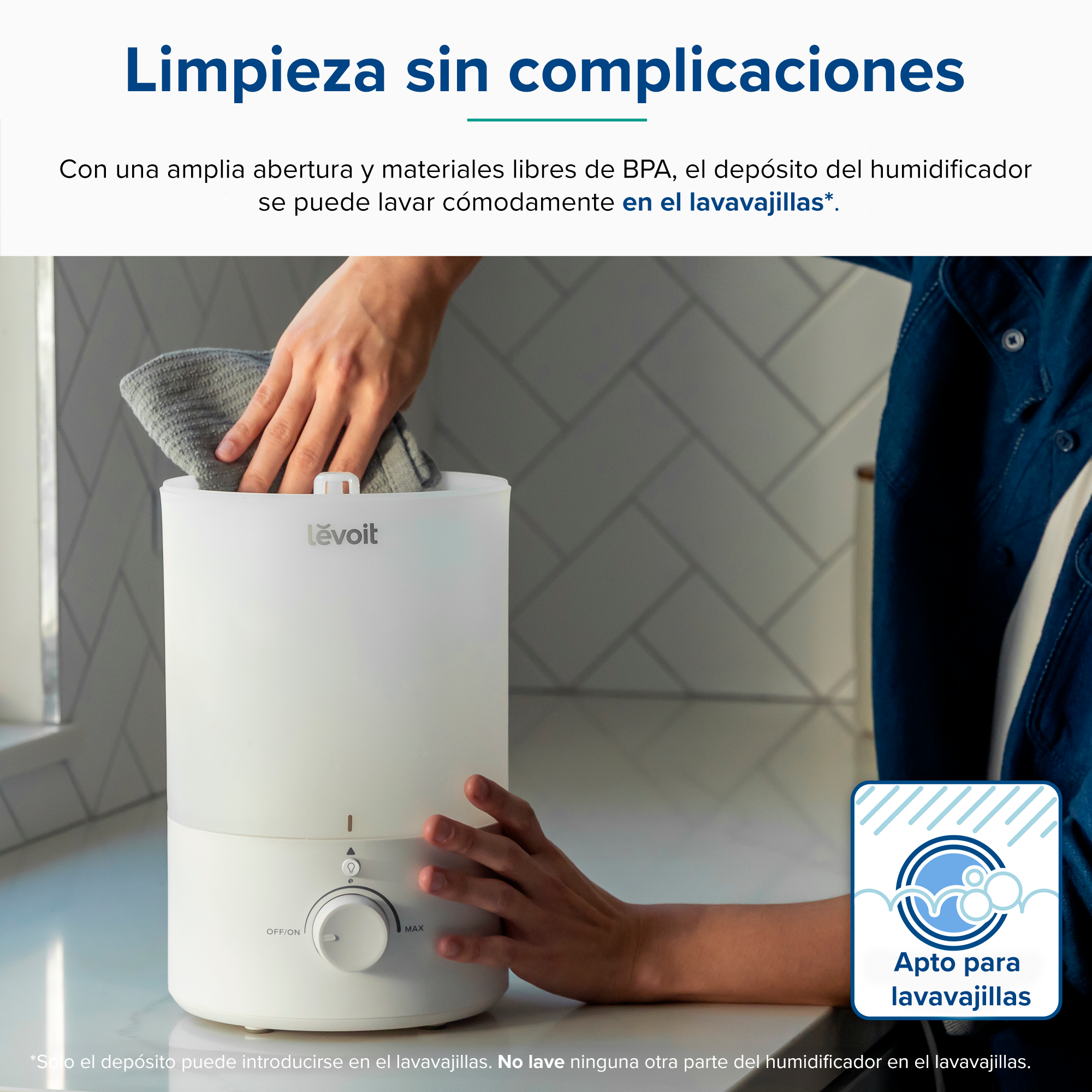 LEVOIT - Humidificador de aire Dual 150 Ultrasonic Cool Mist
