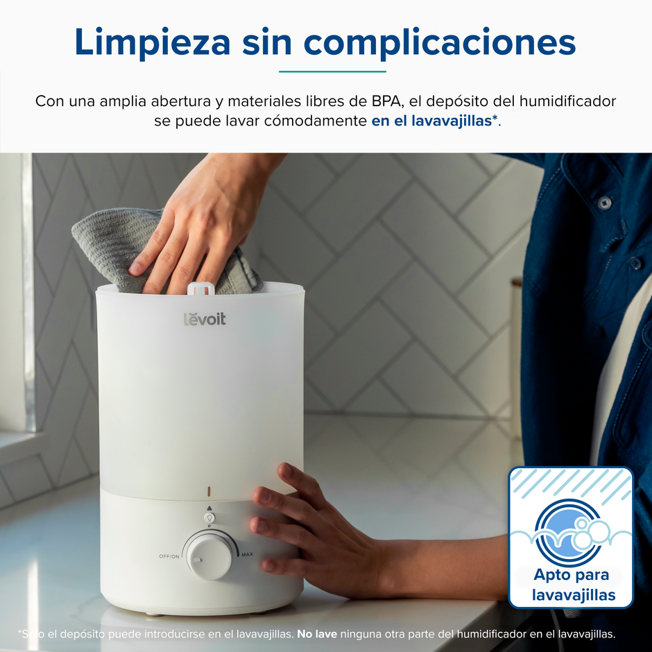 LEVOIT - Humidificador de aire Dual 150 Ultrasonic Cool Mist