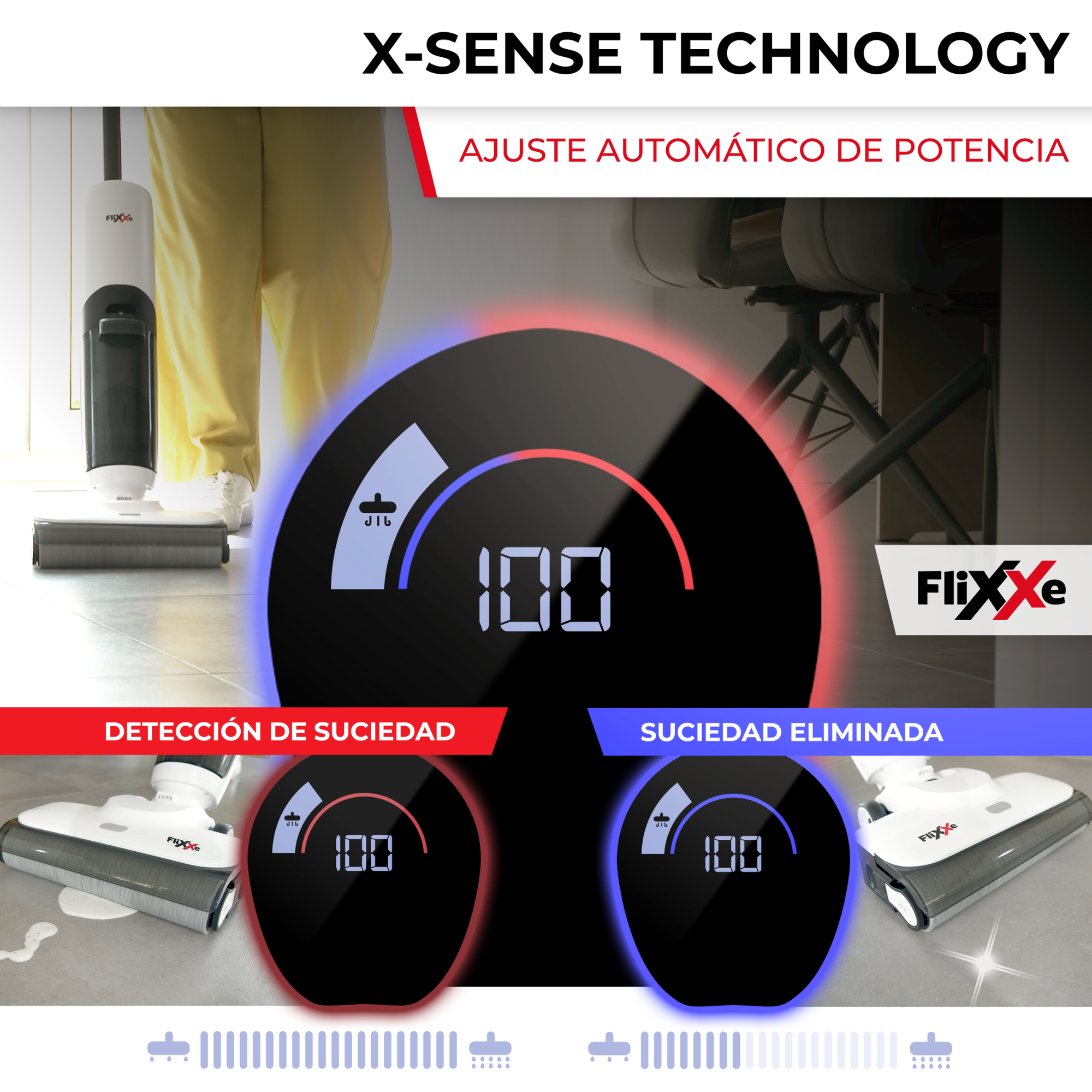 FliXXe Aspiradora multifunción Wet and Dry 2x2 Squizzle 120W