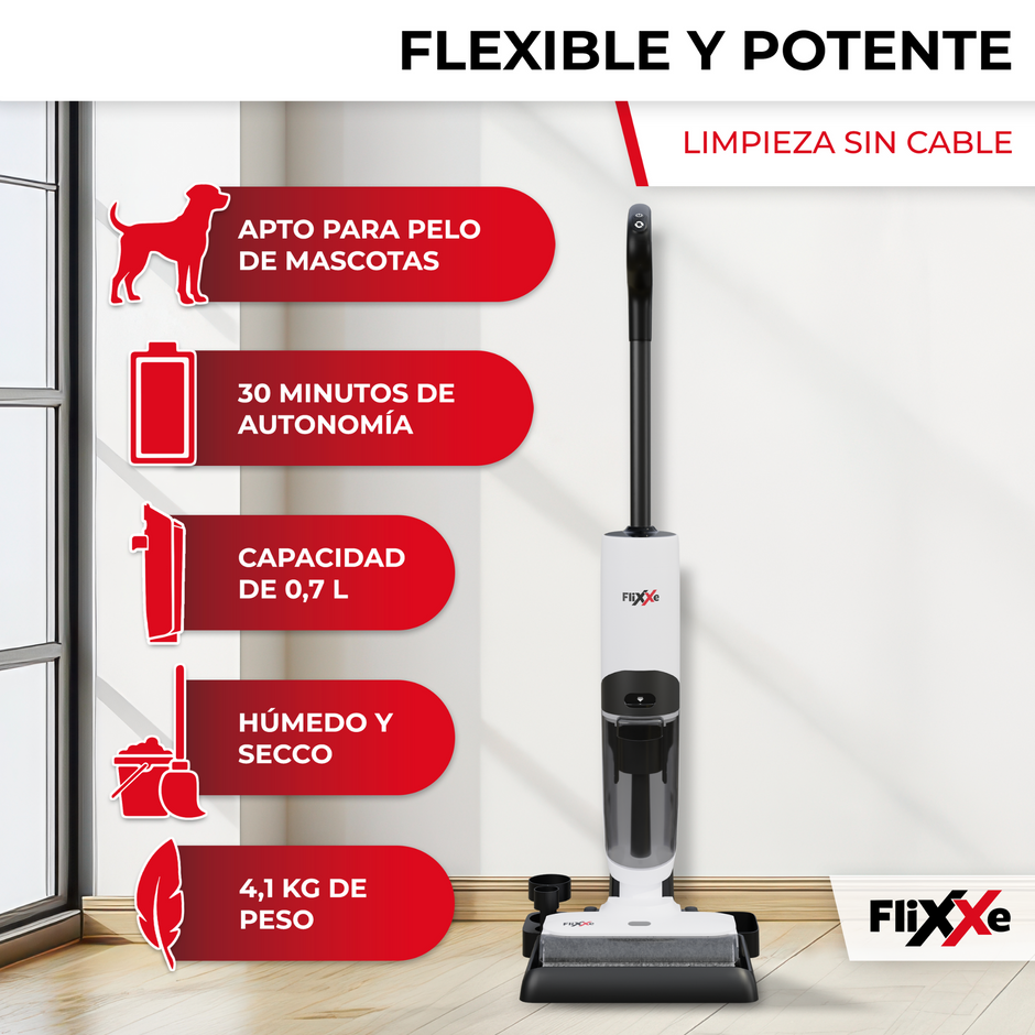 FliXXe Aspiradora multifunción Wet and Dry 2x2 Squizzle 120W