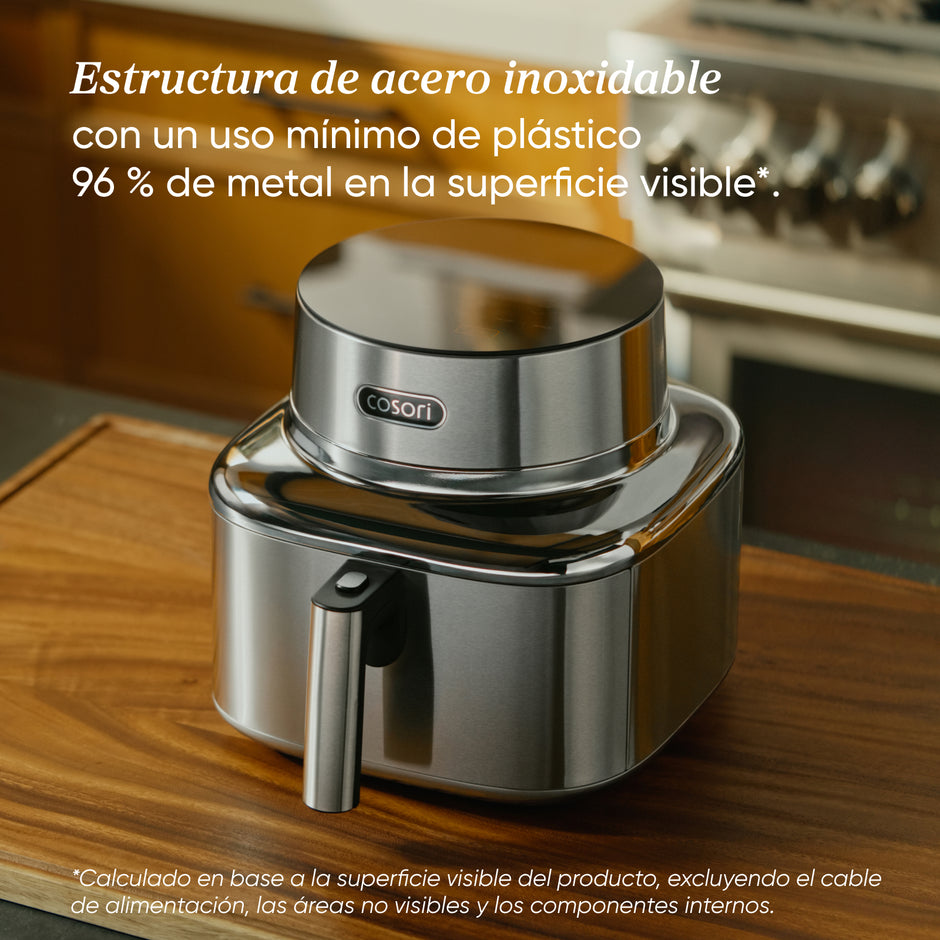 Cosori ICONIC Single Smart 6,2 L en acier inoxydable avec panier, sans PFAS