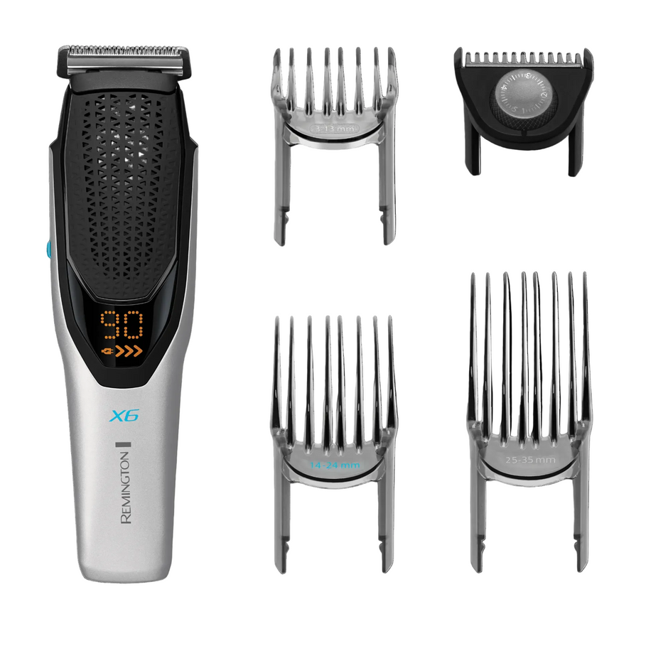 REMINGTON Máquina para cortar pelo con Cable e Inalámbrico, 72 Ajustes de Longitud, 3 Peines Ajustables, 90 min, HC6001 E51 X6 Power-XSeries HairClipp
