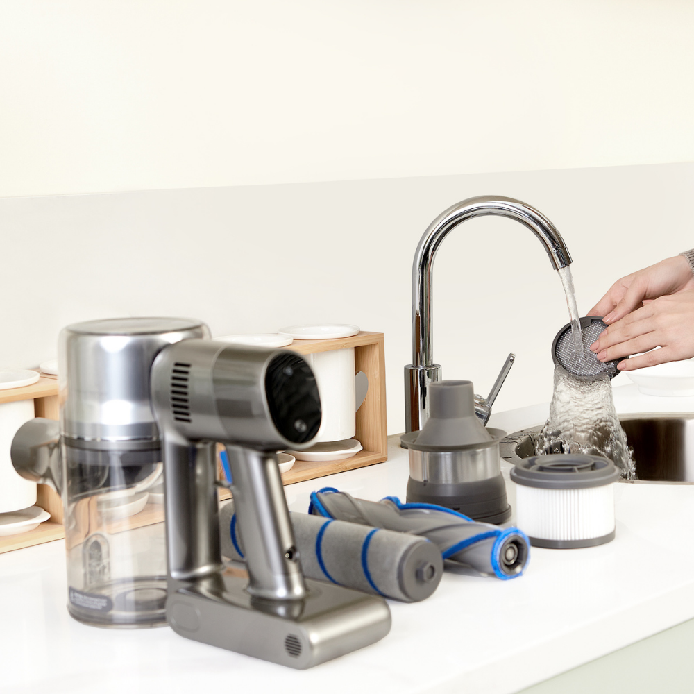 Aspirateur sans fil Dreame T20 Mistral Pro, modèle européen, 125 000 tr/min, avec écran LCD couleur et deux batteries amovibles incluses.