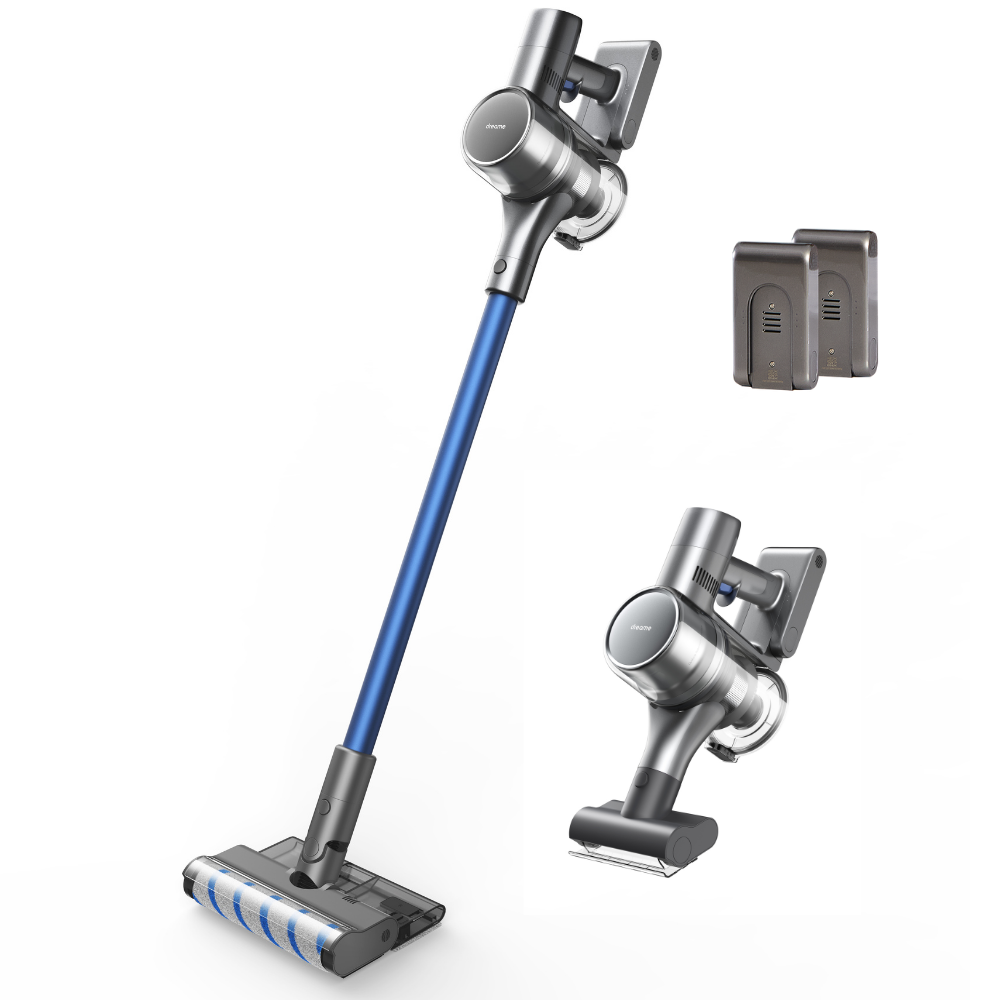Aspirateur sans fil Dreame T20 Mistral Pro, modèle européen, 125 000 tr/min, avec écran LCD couleur et deux batteries amovibles incluses.