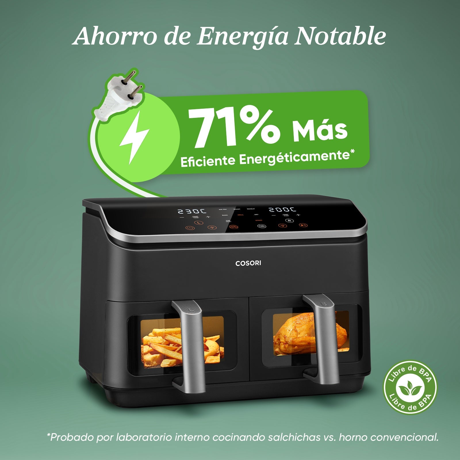 COSORI - Freidora de aire Dual Basket Chef Edition 8,5 litros