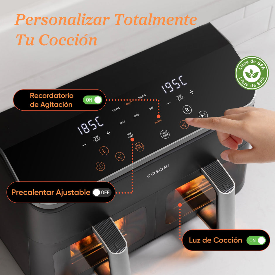 COSORI - Freidora de aire Dual Basket Chef Edition 8,5 litros