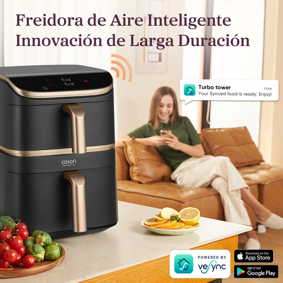 COSORI - Turbo Tower Pro Smart Chef Edition – Freidora de Aire de Torre 10.8L