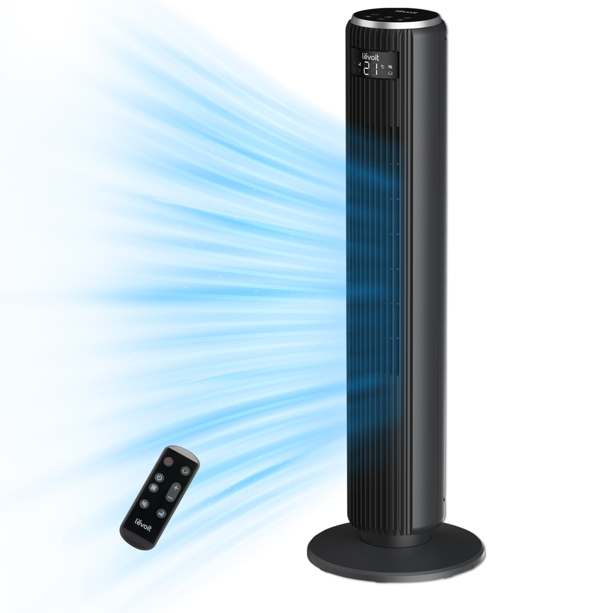 LEVOIT - Ventilador de Torre TempSense-36 Pro con 5 velocidades y tecnologia Vortexair.