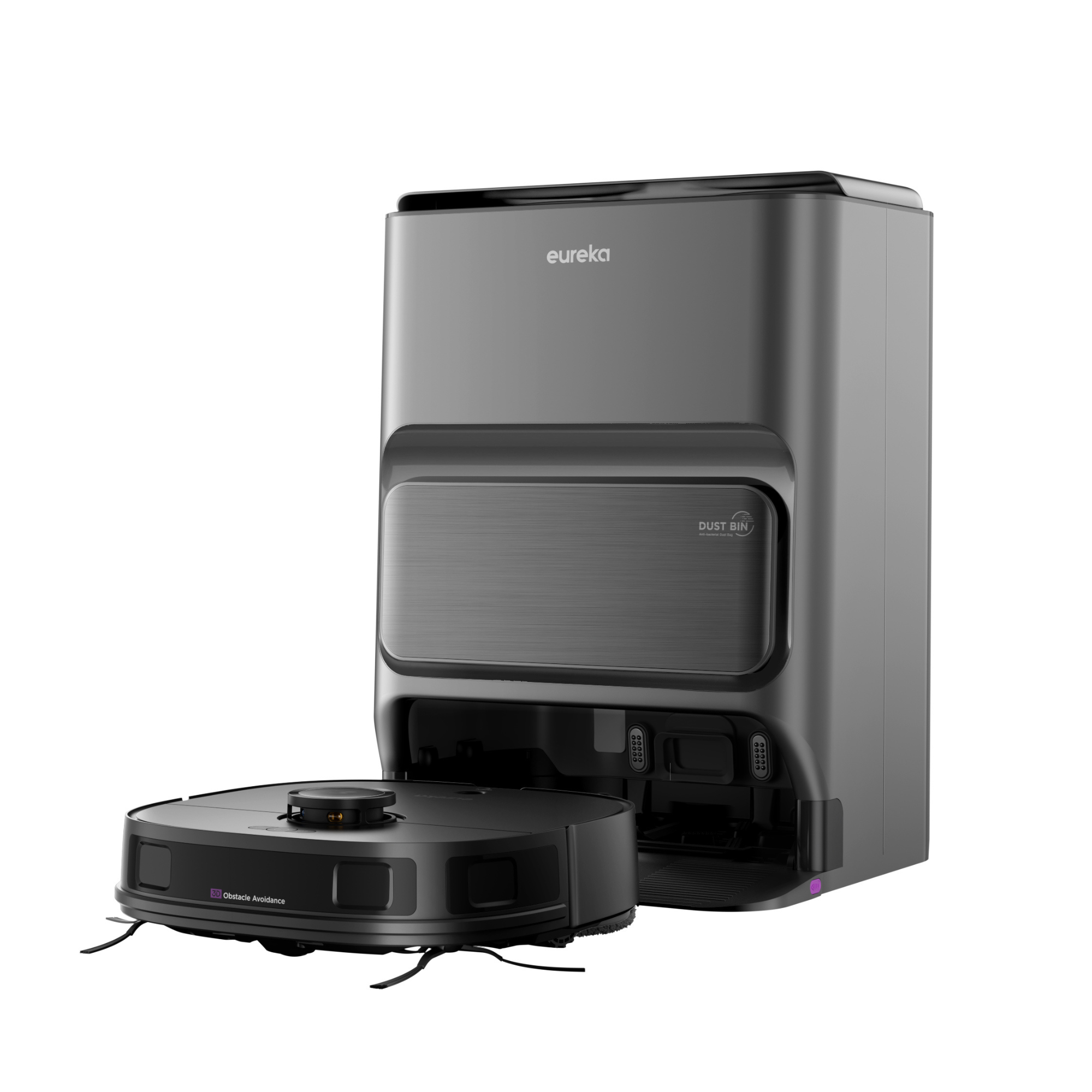 Aspirateur robot laveur Eureka J12 Ultra, station de vidage automatique, lavage et séchage, 5000 Pa, serpillère rotative, double navigation LiDAR, noir