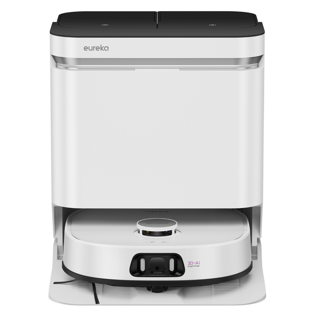 Eureka J15 Pro Ultra Robot Aspirador y Friegasuelos con Succión de 16.200Pa, Anti-Enredos y Lavado con Agua Caliente - Blanco