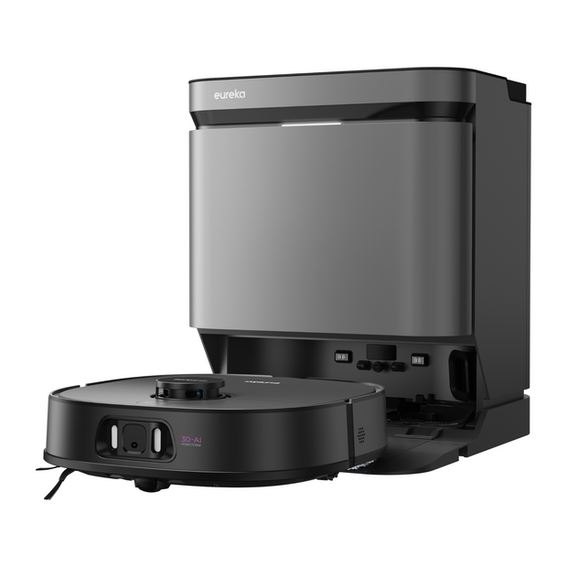 Eureka J15 Pro Ultra Robot Aspirador y Friegasuelos con Succión de 16.200Pa, Anti-Enredos y Lavado con Agua Caliente - Negro