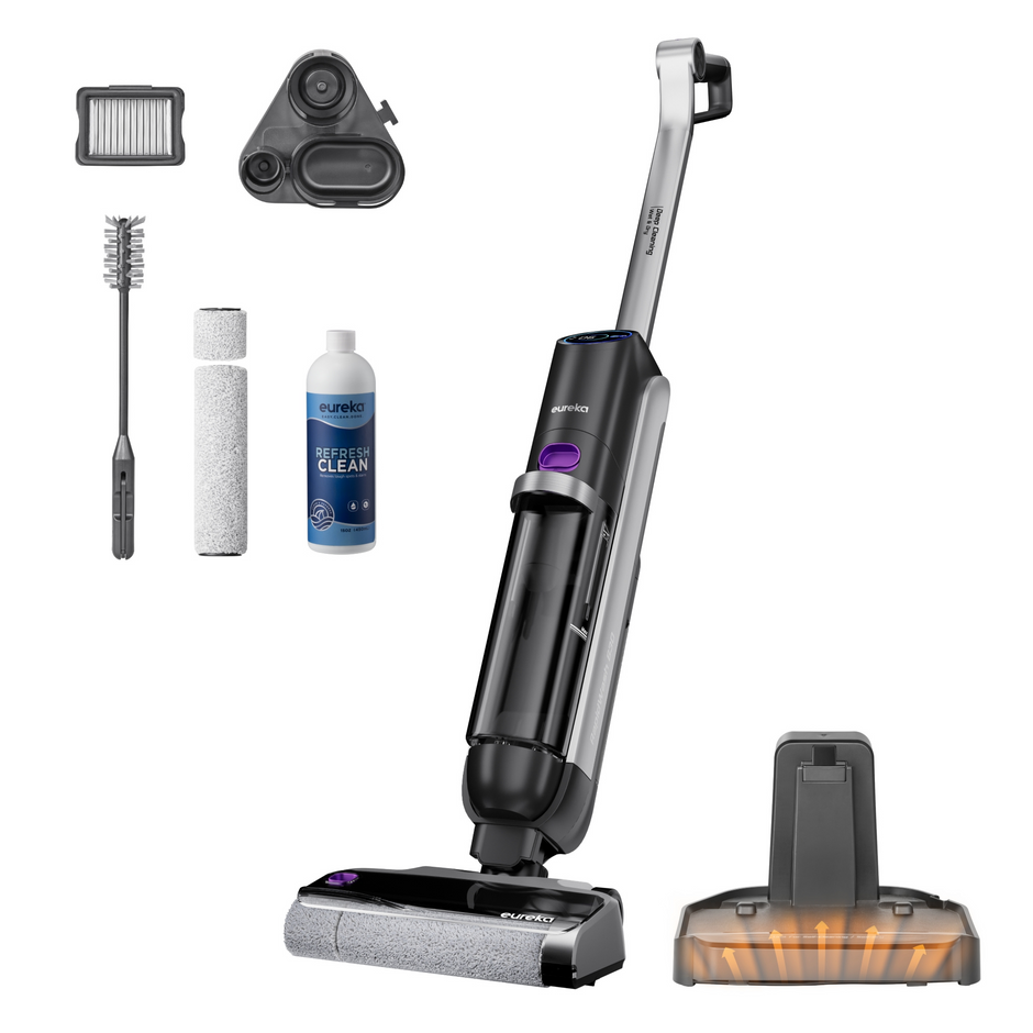 Aspirateur eau et poussière sans fil Eureka RapidWash NEW630, 21 600 Pa, 38 minutes d’autonomie, fonction autonettoyante et anti-enchevêtrement