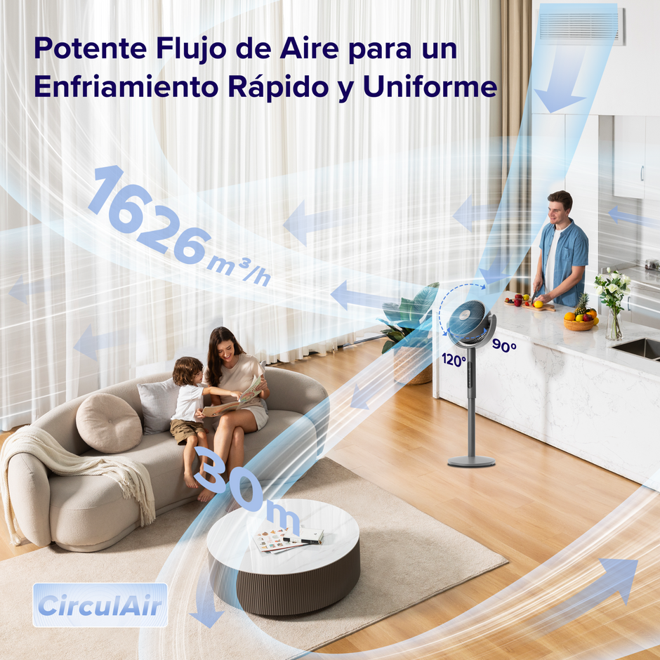 LEVOIT - Ventilador Levoit Pedestal Air Circulator con Tecnología Tri-Cyclonic
