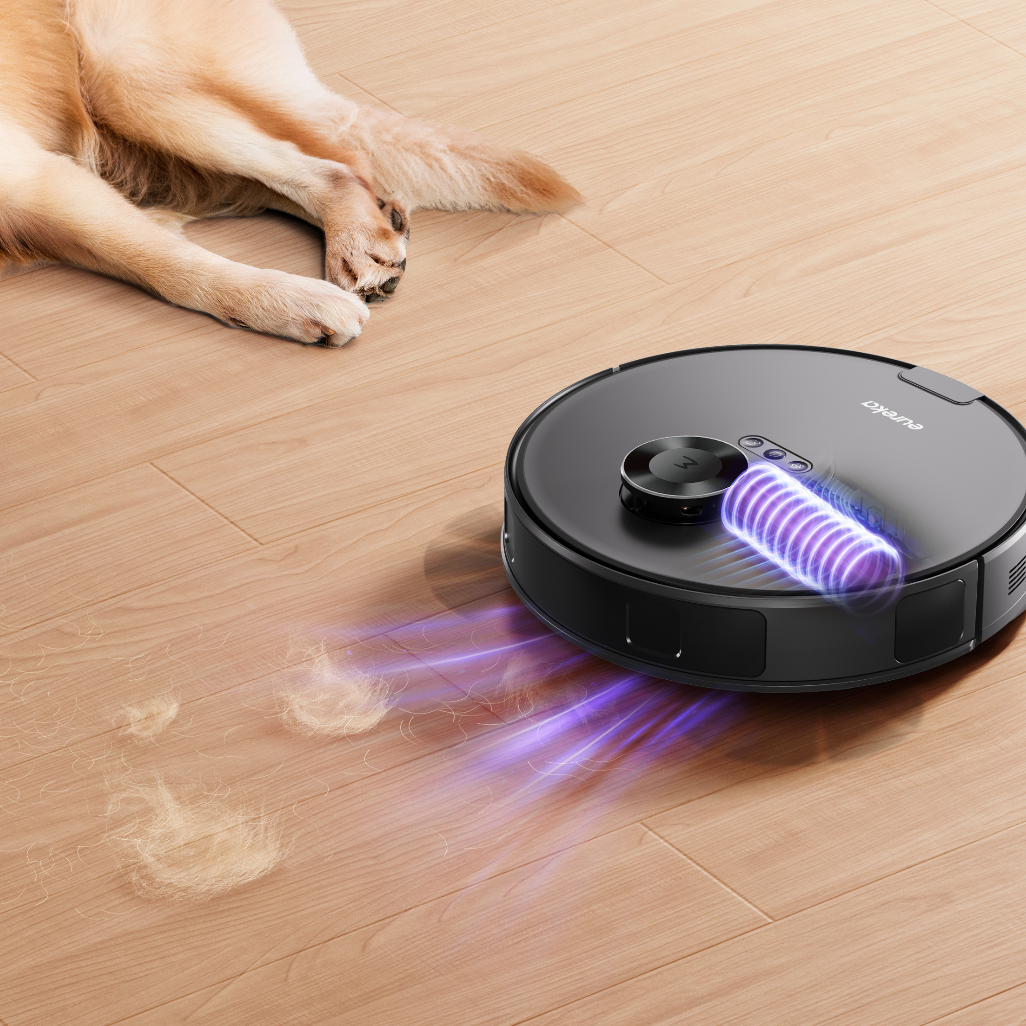 Eureka E20 Plus Robot Aspirador de 8000 Pa, Estación de Vaciado Automático sin Bolsa, Friegasuelos Antienredos, Autonomía de 180 Minutos,  Negro