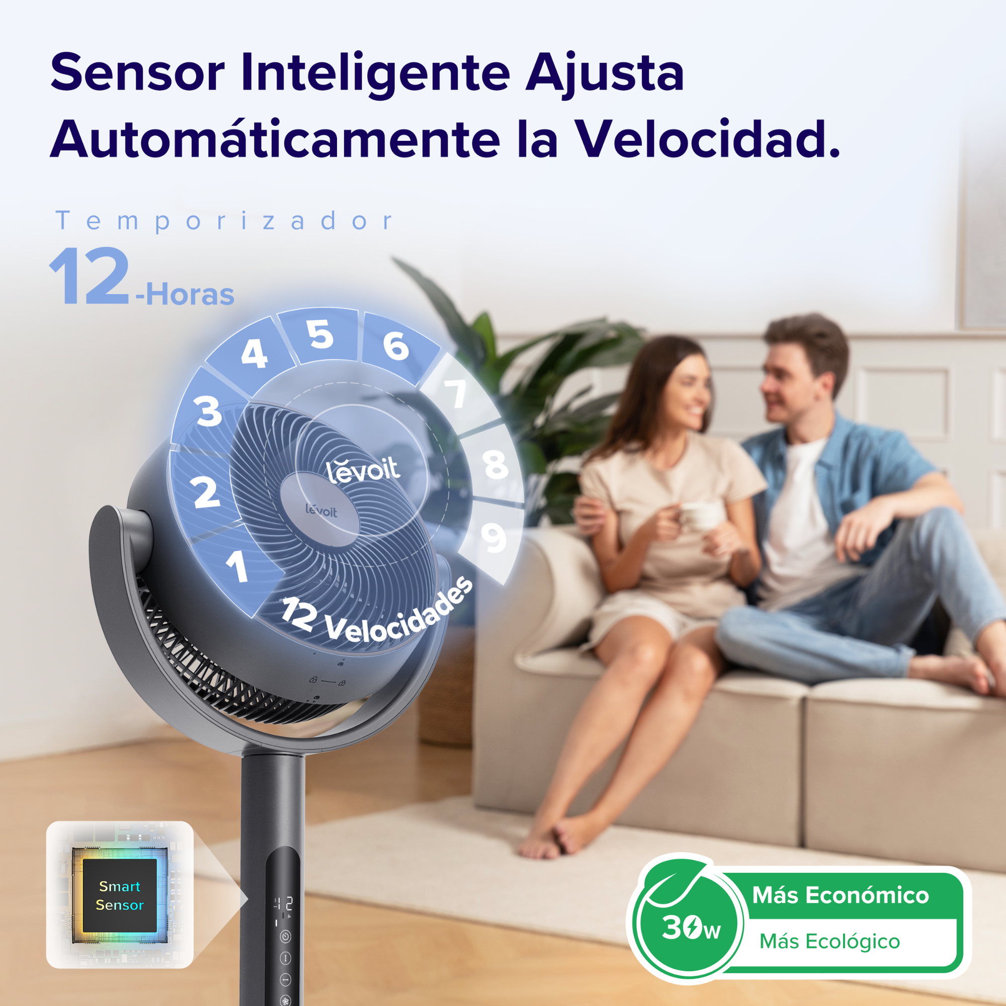 LEVOIT - Ventilador Levoit Pedestal Air Circulator con Tecnología Tri-Cyclonic