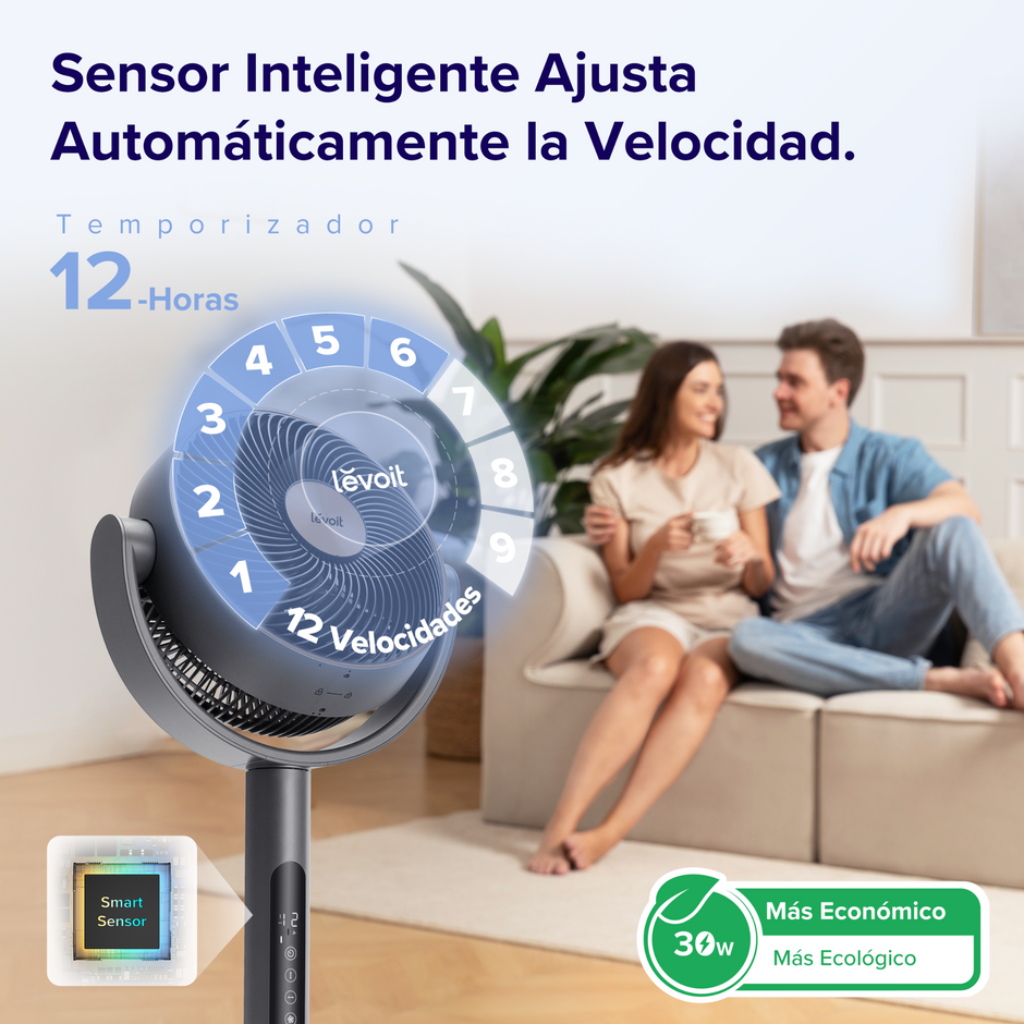 LEVOIT - Ventilador Levoit Pedestal Air Circulator con Tecnología Tri-Cyclonic