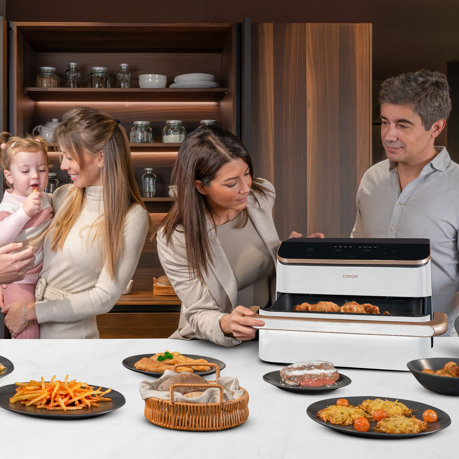 COSORI - Freidora de aire Dual Blaze Twinfry™ Chef Edition White con capacidad 10L