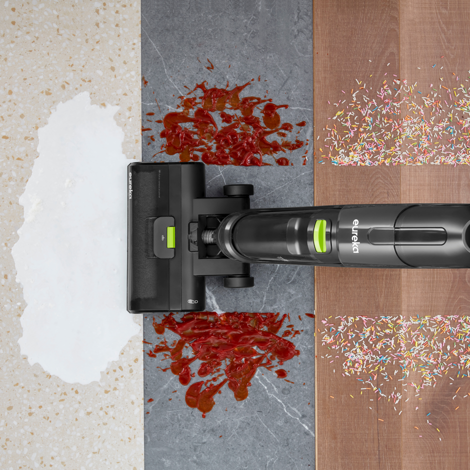 Eureka NEW400 Aspiradora Escoba Sin Cable en Seco y Húmedo, Ligera, Autolimpieza, Autonomía 30 Minutos, Depósito Doble, Suelos Duros, Pelo de Mascotas