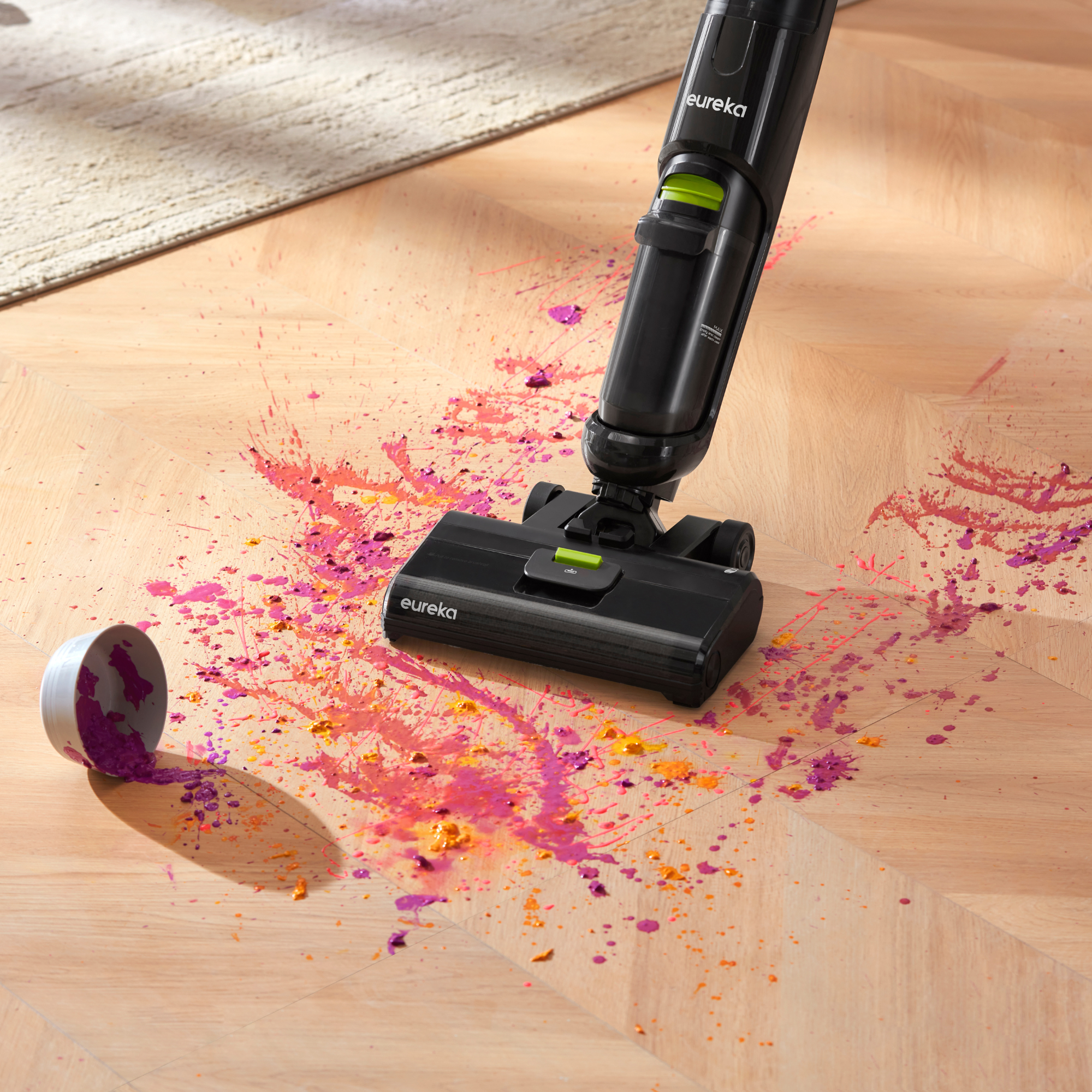 Eureka NEW400 Aspiradora Escoba Sin Cable en Seco y Húmedo, Ligera, Autolimpieza, Autonomía 30 Minutos, Depósito Doble, Suelos Duros, Pelo de Mascotas
