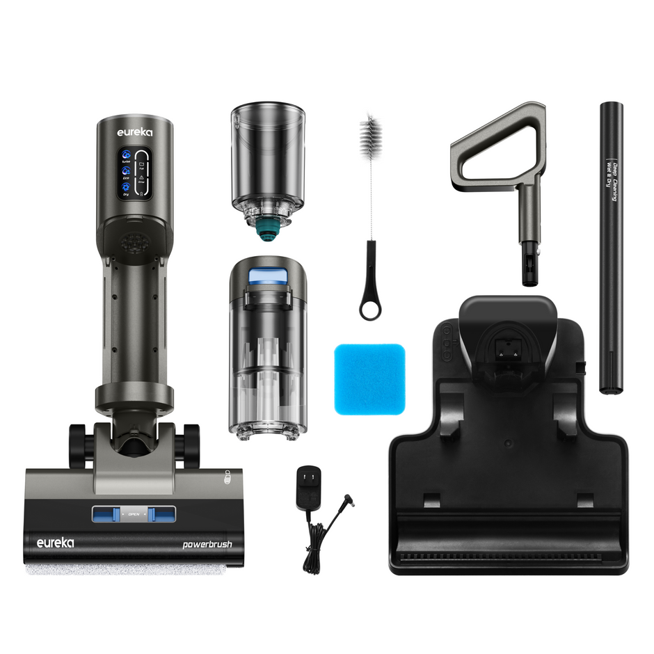 Eureka NEW430 Aspiradora en Seco y Húmedo Sin Cable, Friegasuelos Multisuperficie,  Pelo de Mascotas, Depósito Doble de Agua, Navegación por Voz