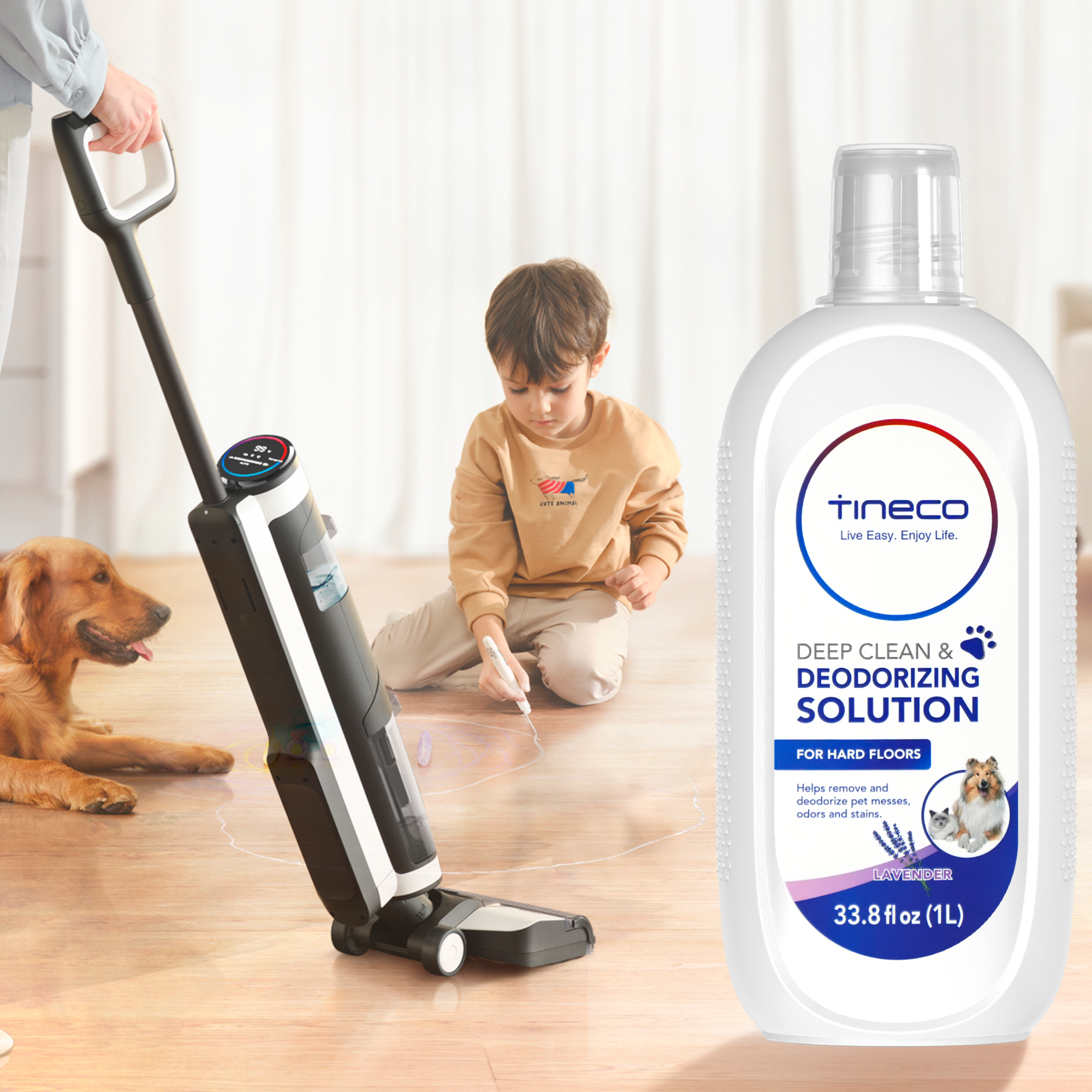TINECO - Liquide nettoyant à la lavande pour aspirateurs, spécialement conçu pour les animaux de compagnie
