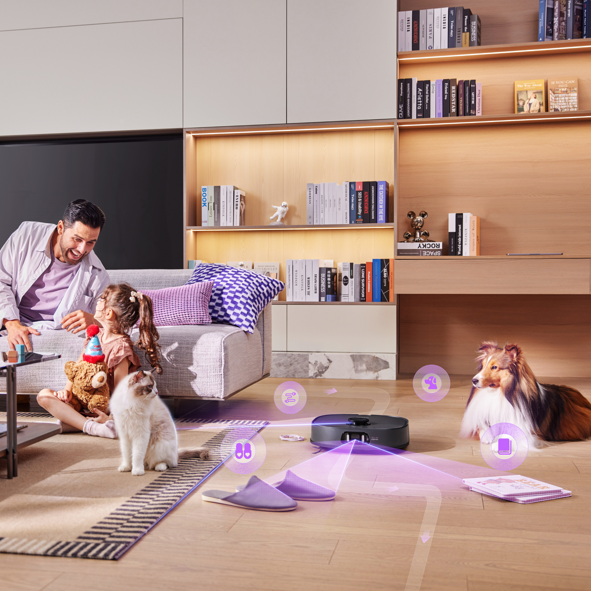 Aspirateur robot laveur Eureka J15 Pro Ultra avec aspiration de 16 200 Pa, système anti-emmêlement et lavage à l'eau chaude - Noir