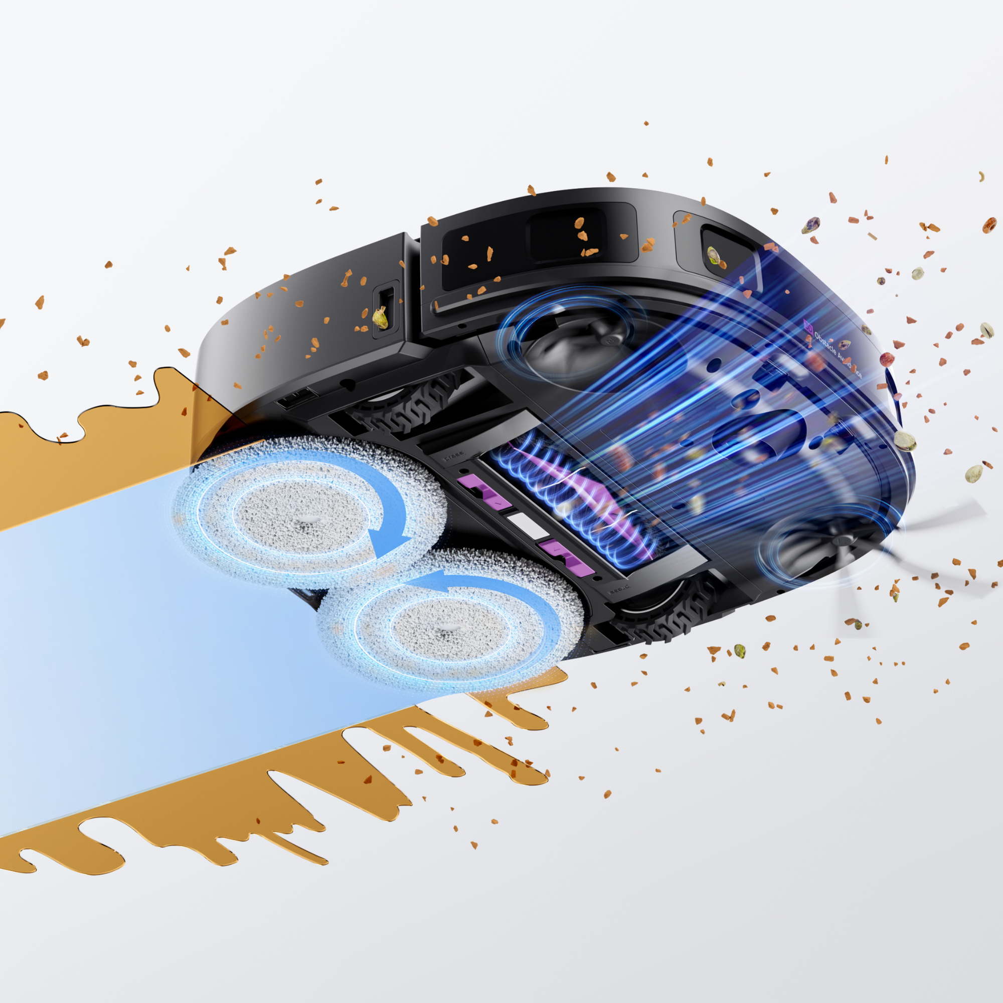 Aspirateur robot laveur Eureka J12 Ultra, station de vidage automatique, lavage et séchage, 5000 Pa, serpillère rotative, double navigation LiDAR, noir