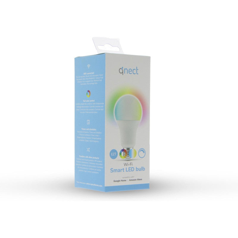 Qnect - Ampoule LED Wi-Fi intelligente E27 9W