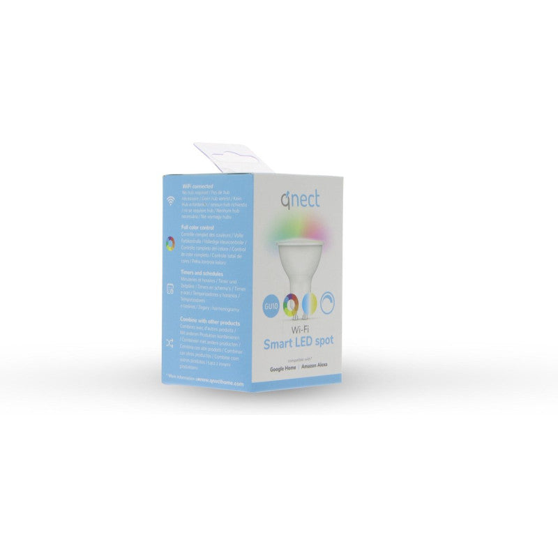 Qnect - Bombilla LED inteligente Wi-Fi GU10 4,5 W