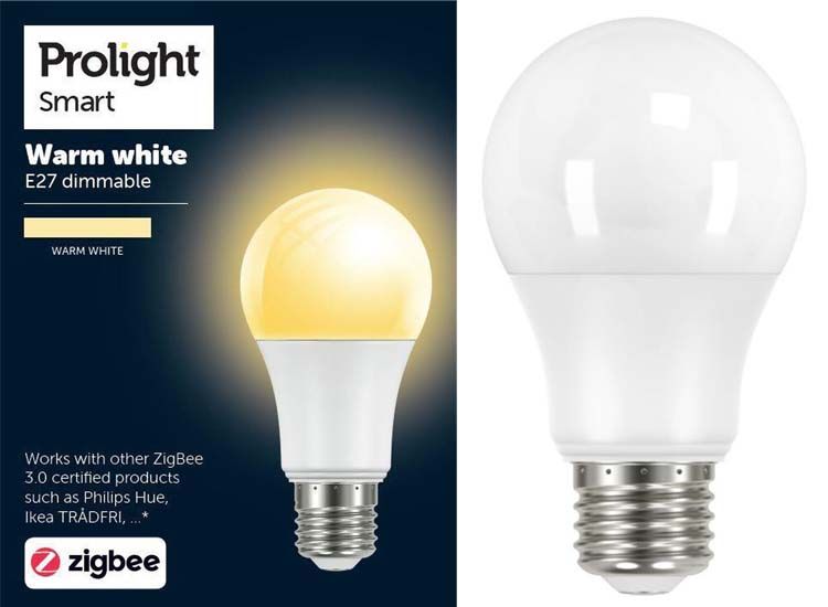 Prolight - Bombilla LED inteligente Zigbee E27 Blanco cálido 9W
