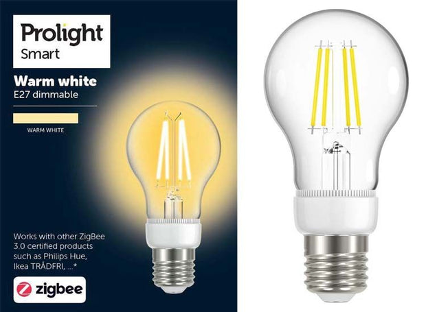 Prolight - Bombilla LED inteligente Zigbee E27 blanco cálido 8W