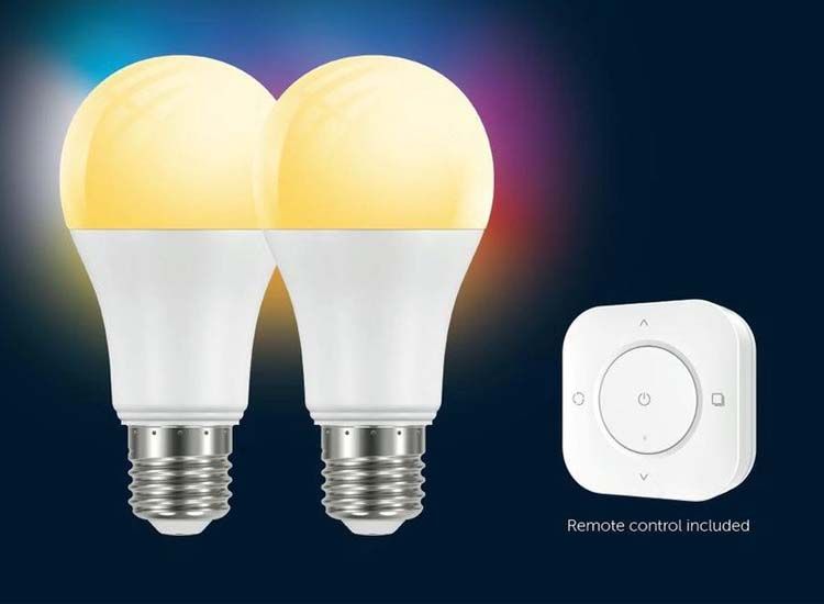 Prolight - 2x Bombillas LED inteligente Zigbee E27 RGB/Blanco Regulable con control remoto