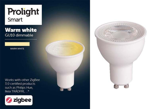 Prolight - Bombilla LED inteligente Zigbee GU10 blanco cálido 4.8W