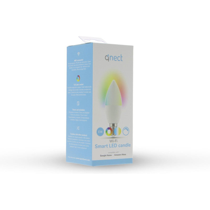 Qnect - Bombilla LED inteligente Wi-Fi E14 4,5 W