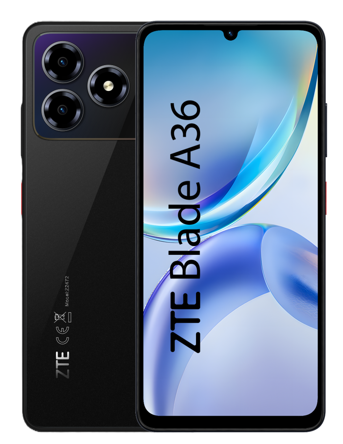 ZTE Blade A36 4+64 Go (4G), écran 6,75", double SIM - Noir nébuleuse