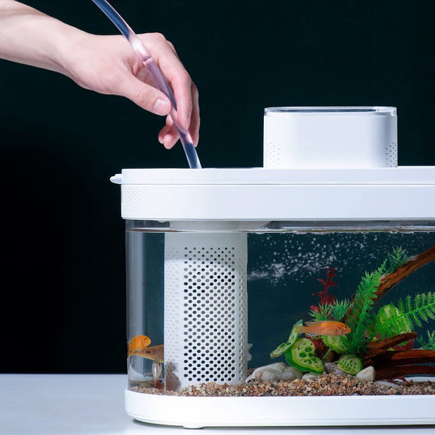 DESGEO C180 9L Acuario Pro Smart Feeder 7 colores de luz LED Autolimpieza Filtración Mini Acuario con control de la aplicación Mijia